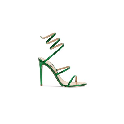 RENÉ CAOVILLA CLEO METALLIC GREEN SANDAL 105 C12351 RENÉ CAOVILLA CLEO METALLIC GREEN SANDAL 105 C12351